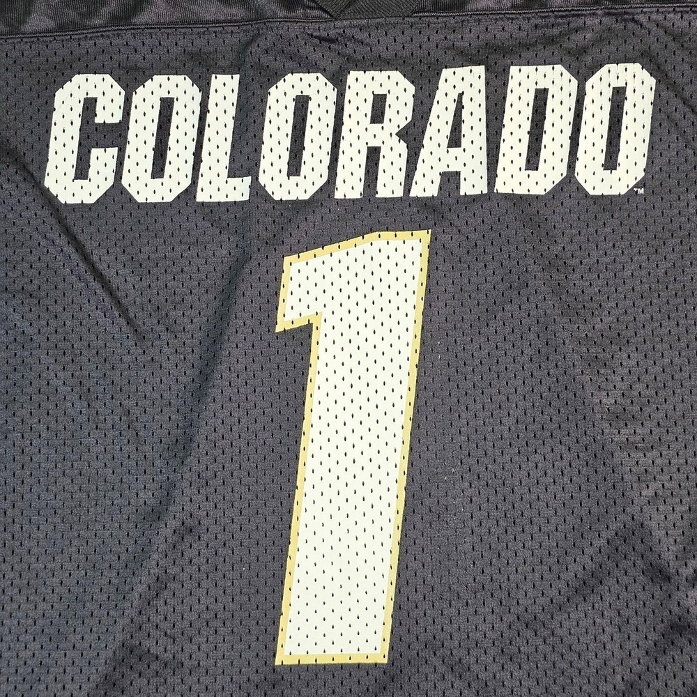 Vintage Colorado Buffaloes Jersey Mens Large Black Mesh NCAA Football Nike #1 - Picture 5 of 12
